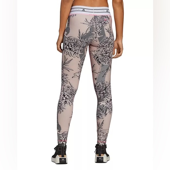 Adidas By Stella McCartney Like New Floral Patterned Leggings In Light Pink - Picture 3 of 14